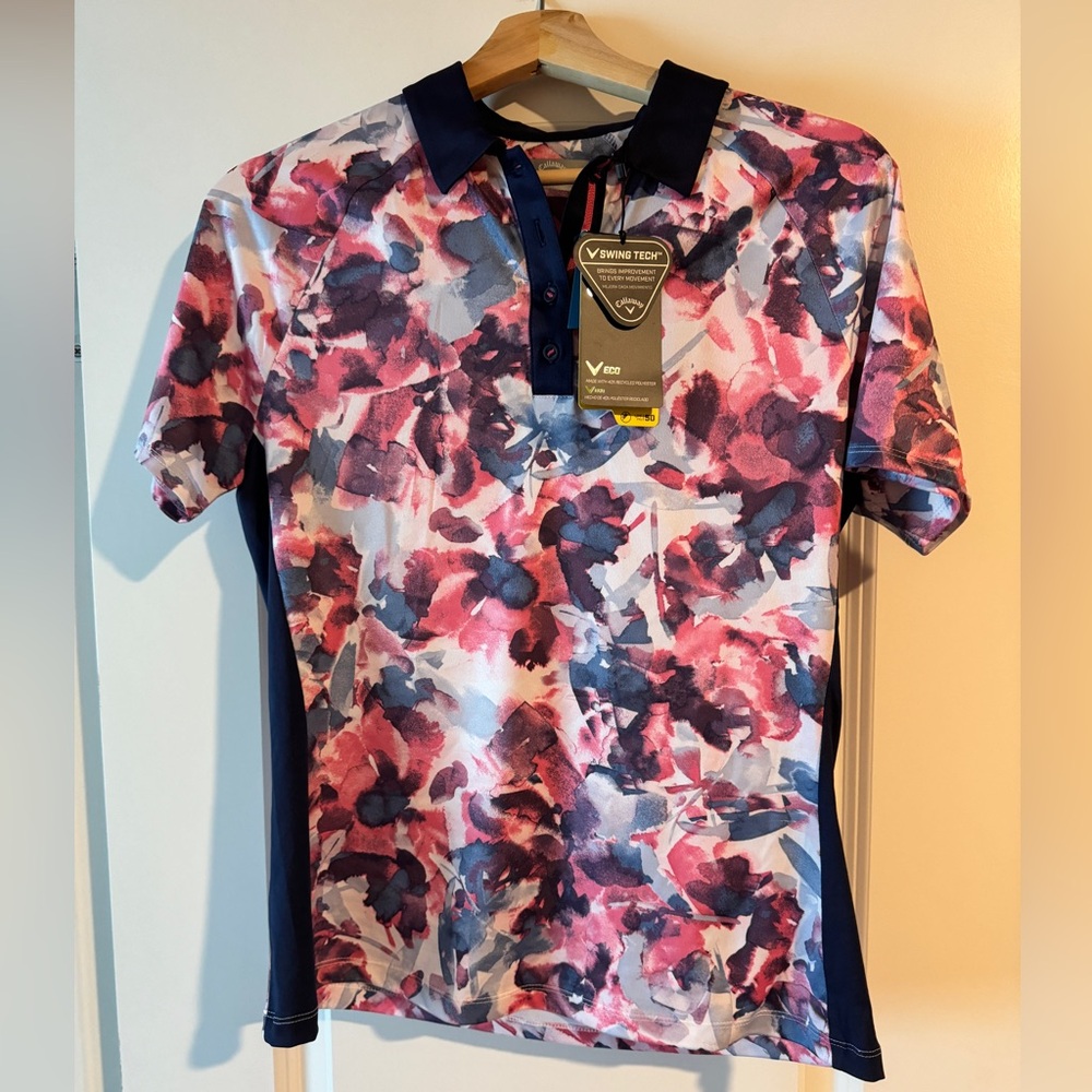 NWT Callaway Multi-Colored Floral Women's Golf Polo